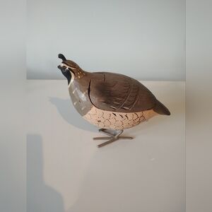 Palecek Quail Hidden Hindged Box Sculpture Folk Art Rustic